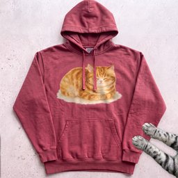 Orange Loafing Cat Hoodie Gift For Cat Lover