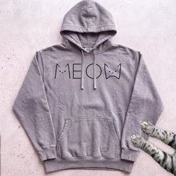 Meow Cat Graphic Hoodie Gift For Cat Lover