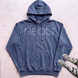 Meow Cat Graphic Hoodie Gift For Cat Lover