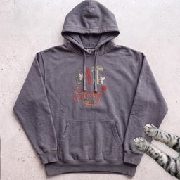 Cat Lady Hoodie Cute Retro Cat Illustration Hoodie Gift For Cat Lover