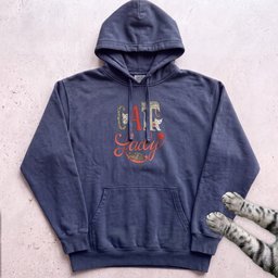 Cat Lady Hoodie Cute Retro Cat Illustration Hoodie Gift For Cat Lover