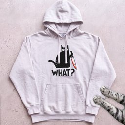 Cat With Knife What Hoodie Gift For Cat Lover