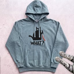 Cat With Knife What Hoodie Gift For Cat Lover