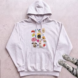 Cute Cats Sticker Collage Hoodie Gift For Cat Lover