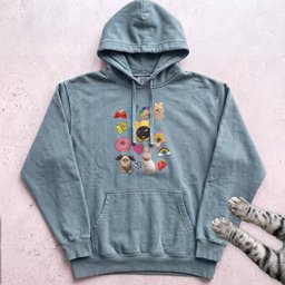 Cute Cats Sticker Collage Hoodie Gift For Cat Lover