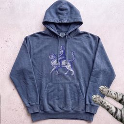 Medieval Knight Riding Cat Hoodie Gift For Cat Lover