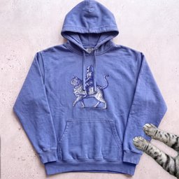 Medieval Knight Riding Cat Hoodie Gift For Cat Lover