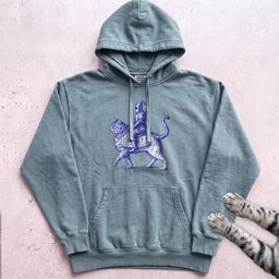Medieval Knight Riding Cat Hoodie Gift For Cat Lover