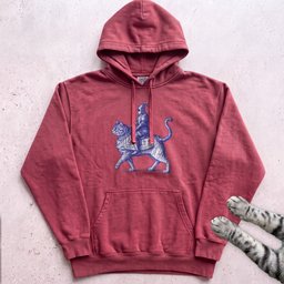 Medieval Knight Riding Cat Hoodie Gift For Cat Lover