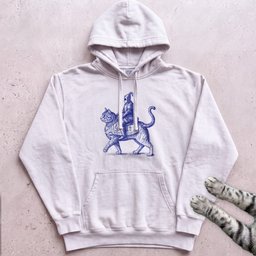 Medieval Knight Riding Cat Hoodie Gift For Cat Lover