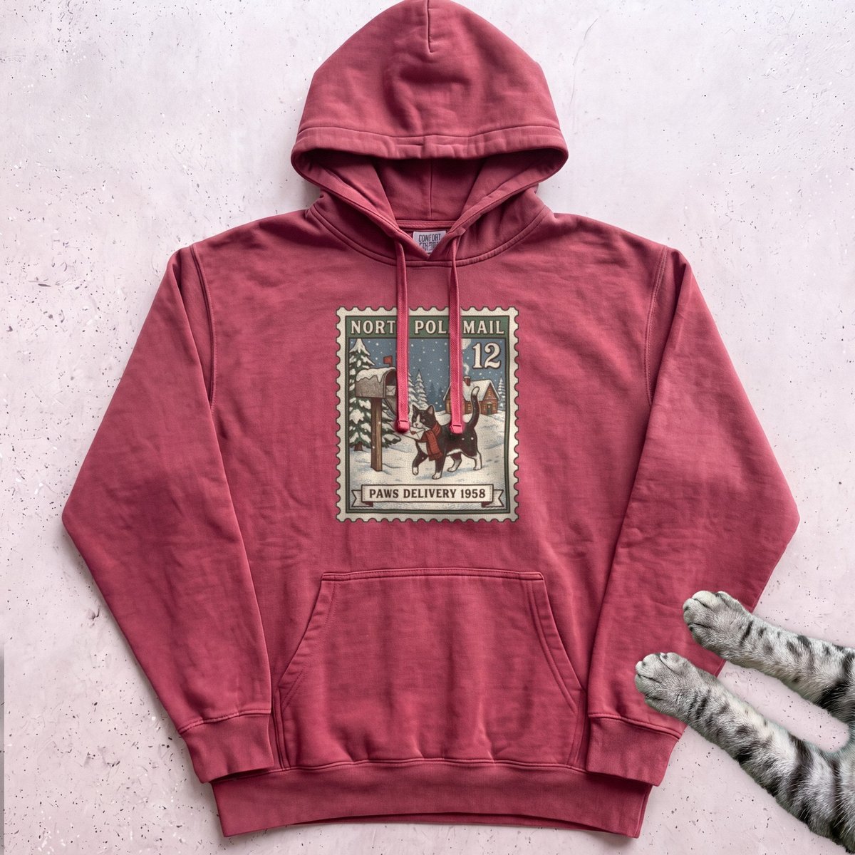 North Pole Post Cat Hoodie Gift For Cat Lover
