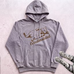 Overstimulated Cat Hoodie Gift For Cat Lover