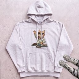 DJ Cat Headphones Hoodie Gift For Cat Lover