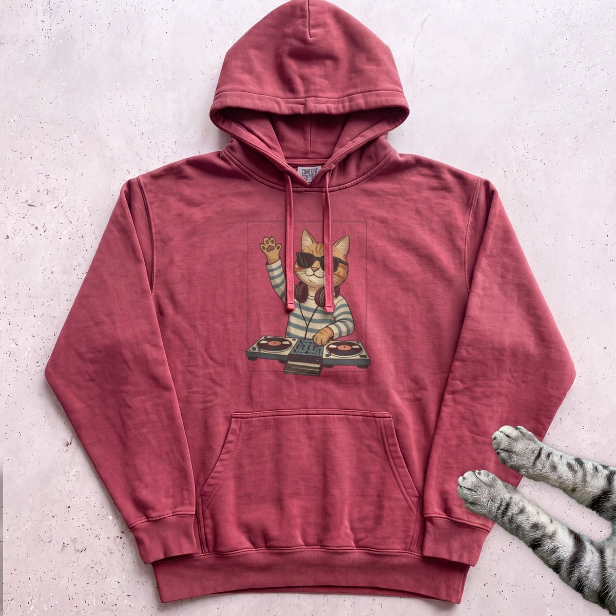 DJ Cat Headphones Hoodie Gift For Cat Lover
