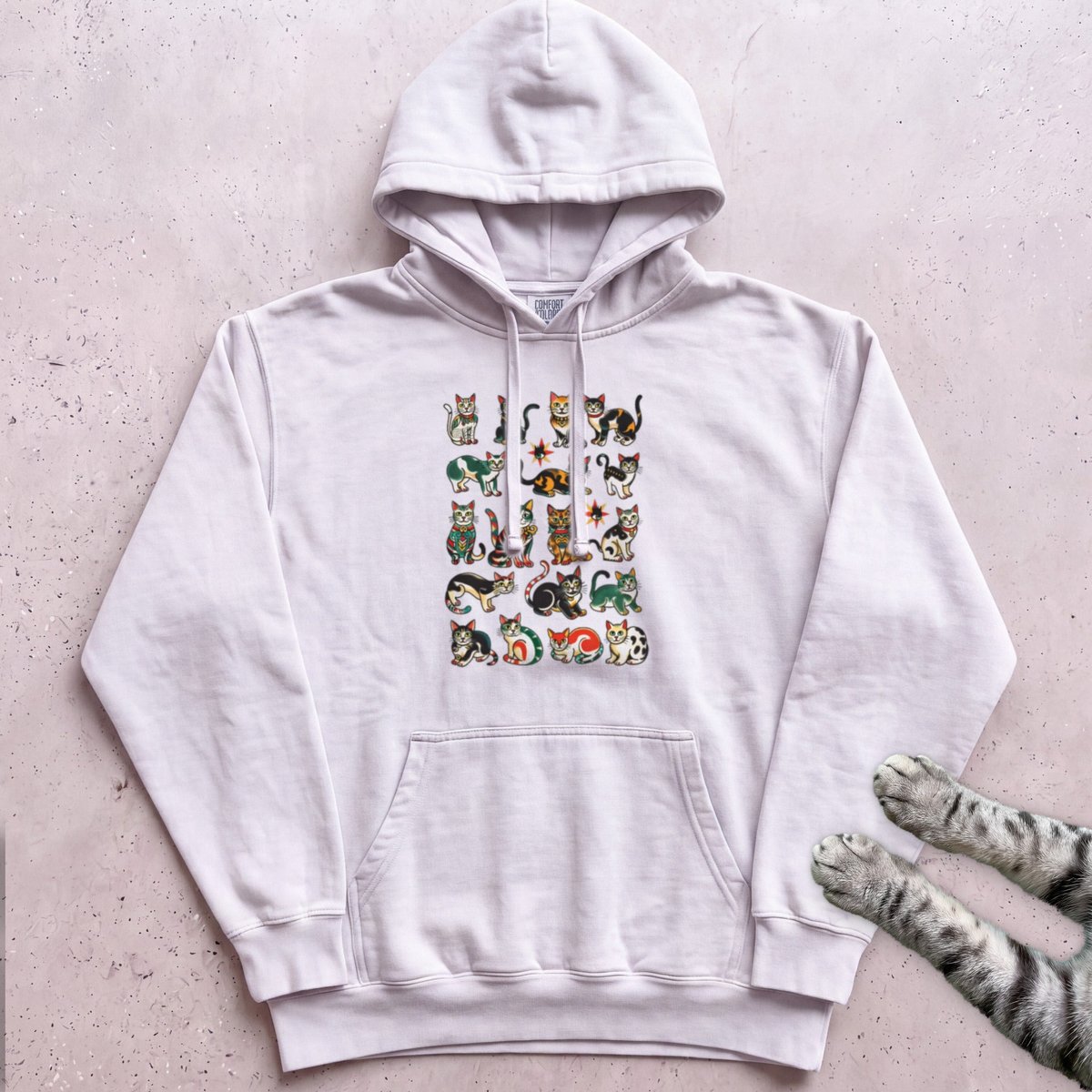 Colorful Kittens Grid Hoodie Gift For Cat Lover