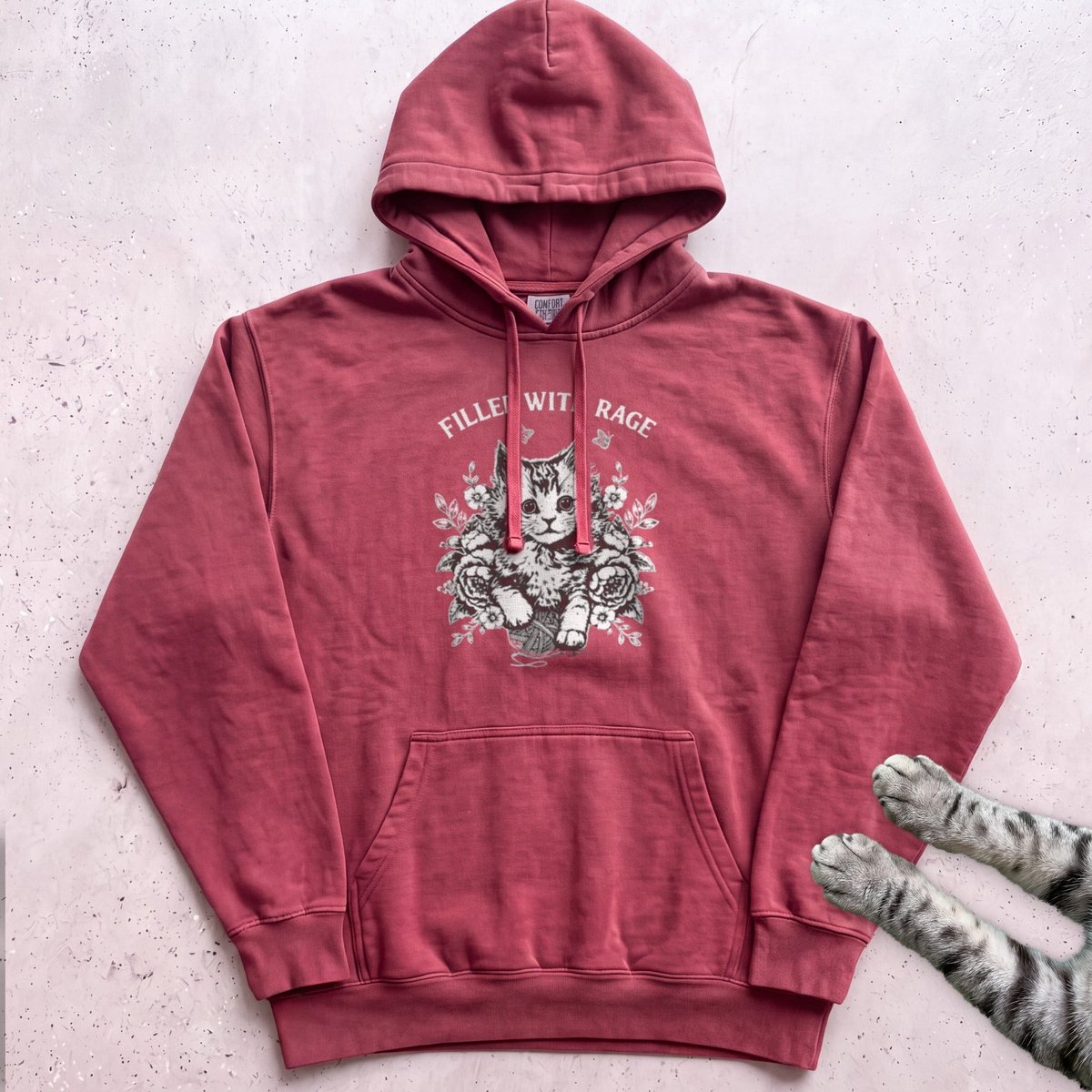 Filled With Rage Cat Hoodie Gift For Cat Lover