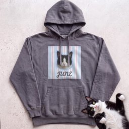 Personalized Cat Hoodie Custom Pet Portrait Name Cute Black And White Cat Design Gift For Cat Lover