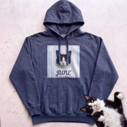 Personalized Cat Hoodie Custom Pet Portrait Name Cute Black And White Cat Design Gift For Cat Lover