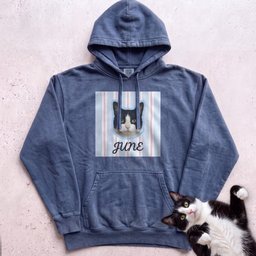 Personalized Cat Hoodie Custom Pet Portrait Name Cute Black And White Cat Design Gift For Cat Lover