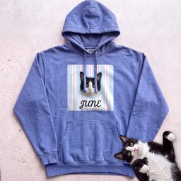 Personalized Cat Hoodie Custom Pet Portrait Name Cute Black And White Cat Design Gift For Cat Lover