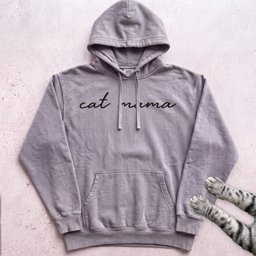 Cat Mama Script Hoodie Gift For Mom