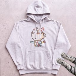 Hot Cocoa Club Cat Hoodie Gift For Cat Lover