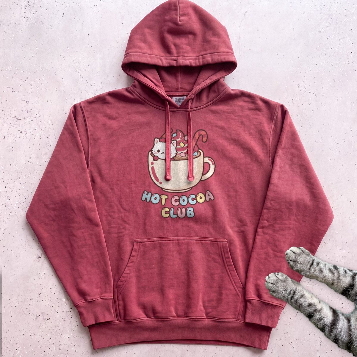 Hot Cocoa Club Cat Hoodie Gift For Cat Lover
