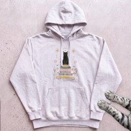 Mystic Cat On Books Hoodie Gift For Cat Lover