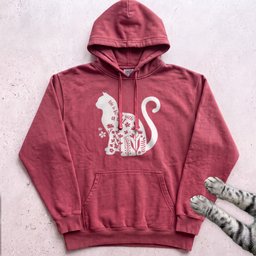 Cat Silhouette Hoodie Gift For Cat Lover
