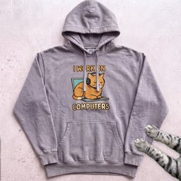 I Work On Computers Cat Hoodie Gift For Cat Lover