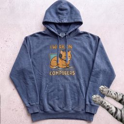 I Work On Computers Cat Hoodie Gift For Cat Lover