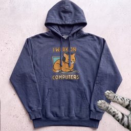I Work On Computers Cat Hoodie Gift For Cat Lover