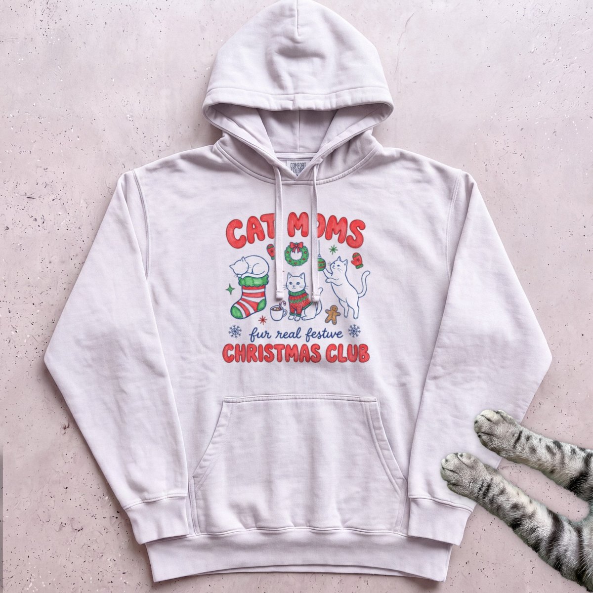 Cat Moms Christmas Club Hoodie Gift For Mom