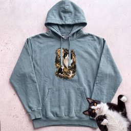 Cat Personalized Moon Hoodie Custom Cat With Full Moon Graphic Gift For Cat Lover