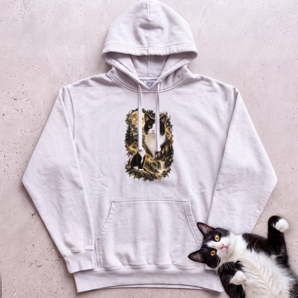 Cat Personalized Moon Hoodie Custom Cat With Full Moon Graphic Gift For Cat Lover