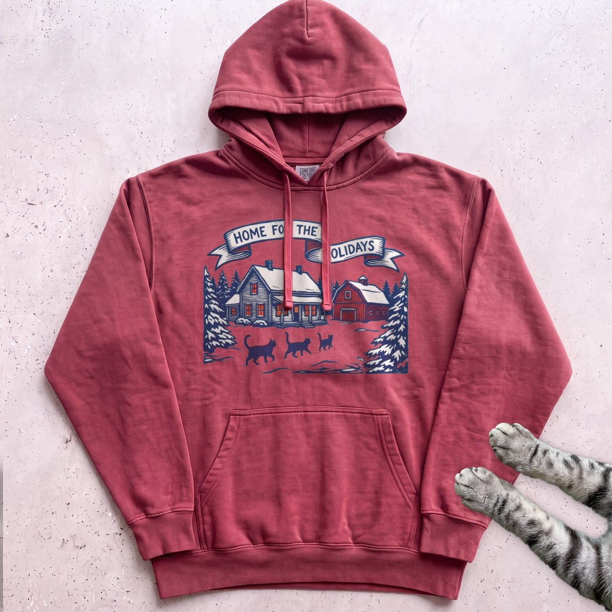 Home For The Holidays Cat Hoodie Gift For Cat Lover