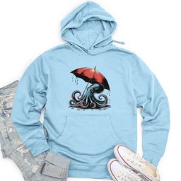 Octopus Holding Umbrella Unisex Midweight Hoodie