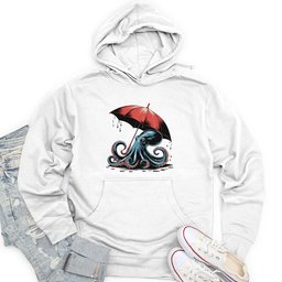 Octopus Holding Umbrella Unisex Midweight Hoodie