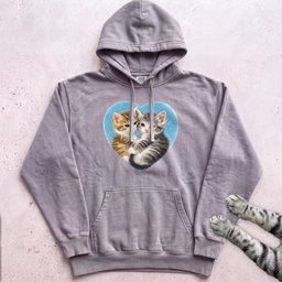 Heart Kittens Hoodie Gift For Cat Lover