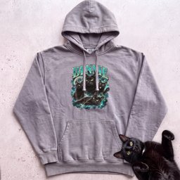 Custom Cat Portrait Hoodie Personalized Cat Moon Graphic Hoodie Gift For Cat Lover