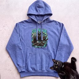 Custom Cat Portrait Hoodie Personalized Cat Moon Graphic Hoodie Gift For Cat Lover