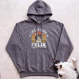 Life Is Good Cat Makes IT Better Customizable Personalized Hoodie Gift For Cat Lover