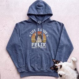 Life Is Good Cat Makes IT Better Customizable Personalized Hoodie Gift For Cat Lover