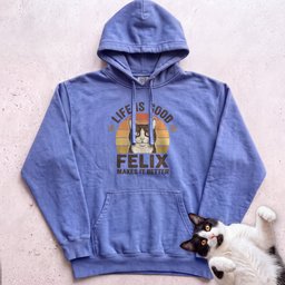 Life Is Good Cat Makes IT Better Customizable Personalized Hoodie Gift For Cat Lover