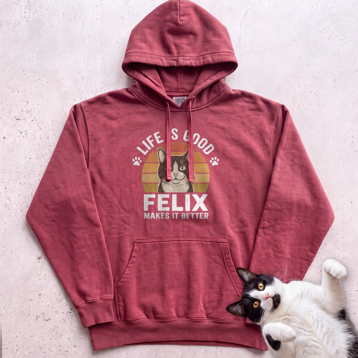 Life Is Good Cat Makes IT Better Customizable Personalized Hoodie Gift For Cat Lover