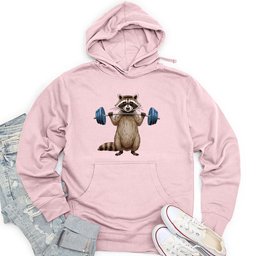 Raccoon Dumbbelling Unisex Midweight Hoodie