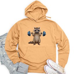 Raccoon Dumbbelling Unisex Midweight Hoodie