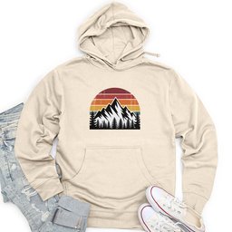 Retro Vintage Mountain Unisex Midweight Hoodie
