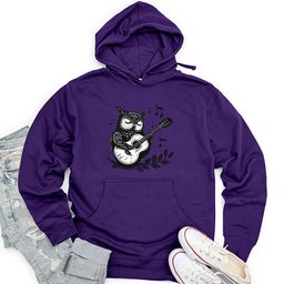 Owl Guitar Serenade Unisex Midweight Hoodie