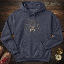 Black Bear Archival Portrait Hoodie Gift For National Park Lover